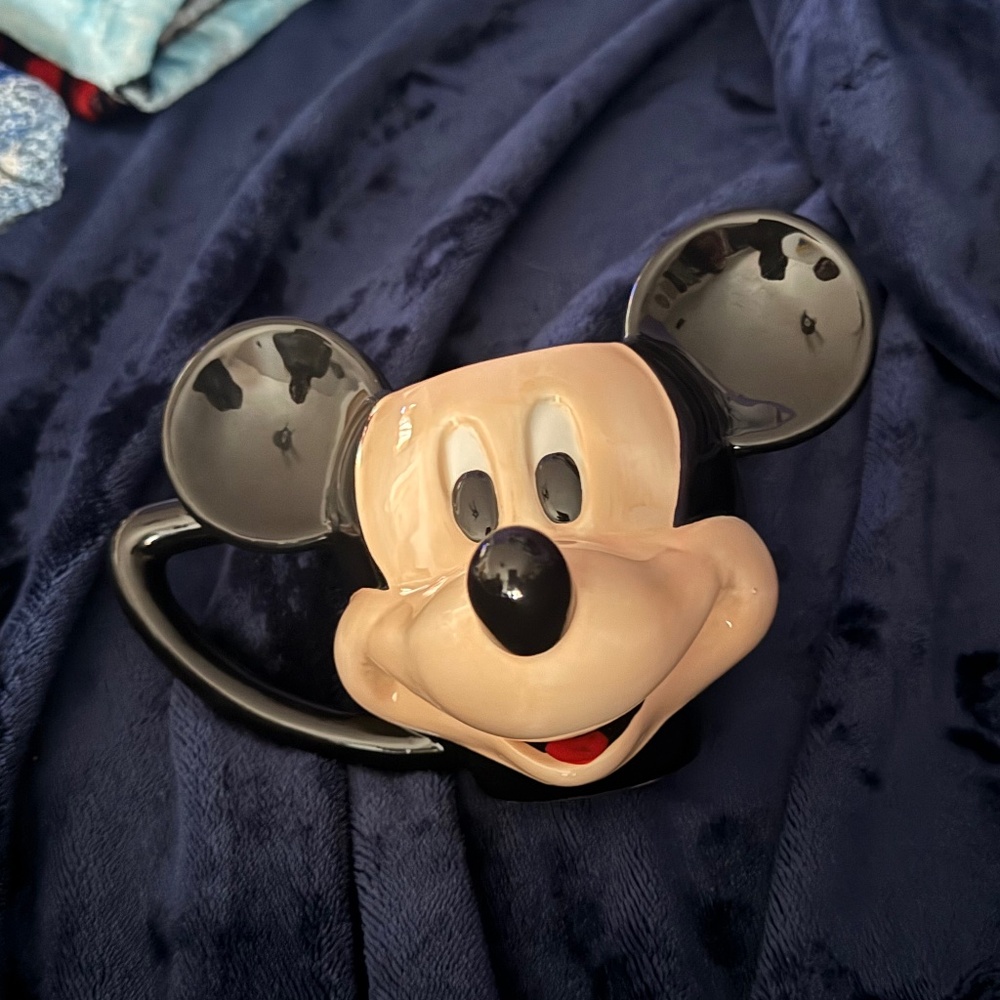 Disney Mickey Mouse 3D Character Face Mug Black Ceramic Cup